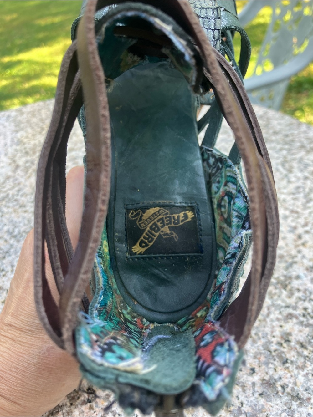 FreeBird by Steven Penny Blue Multi Woven Sandals 7 - Picture 6 of 10
